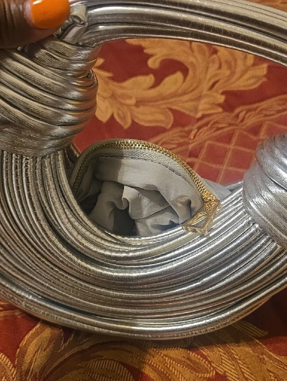 Silver Statement Hand Bag - Women Accessories